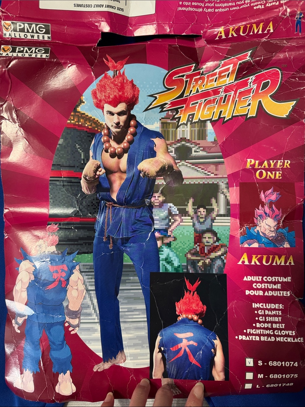 Street Fighter Akuma Costume Men Teens Adult Halloween Martial Arts Gi Sz Small